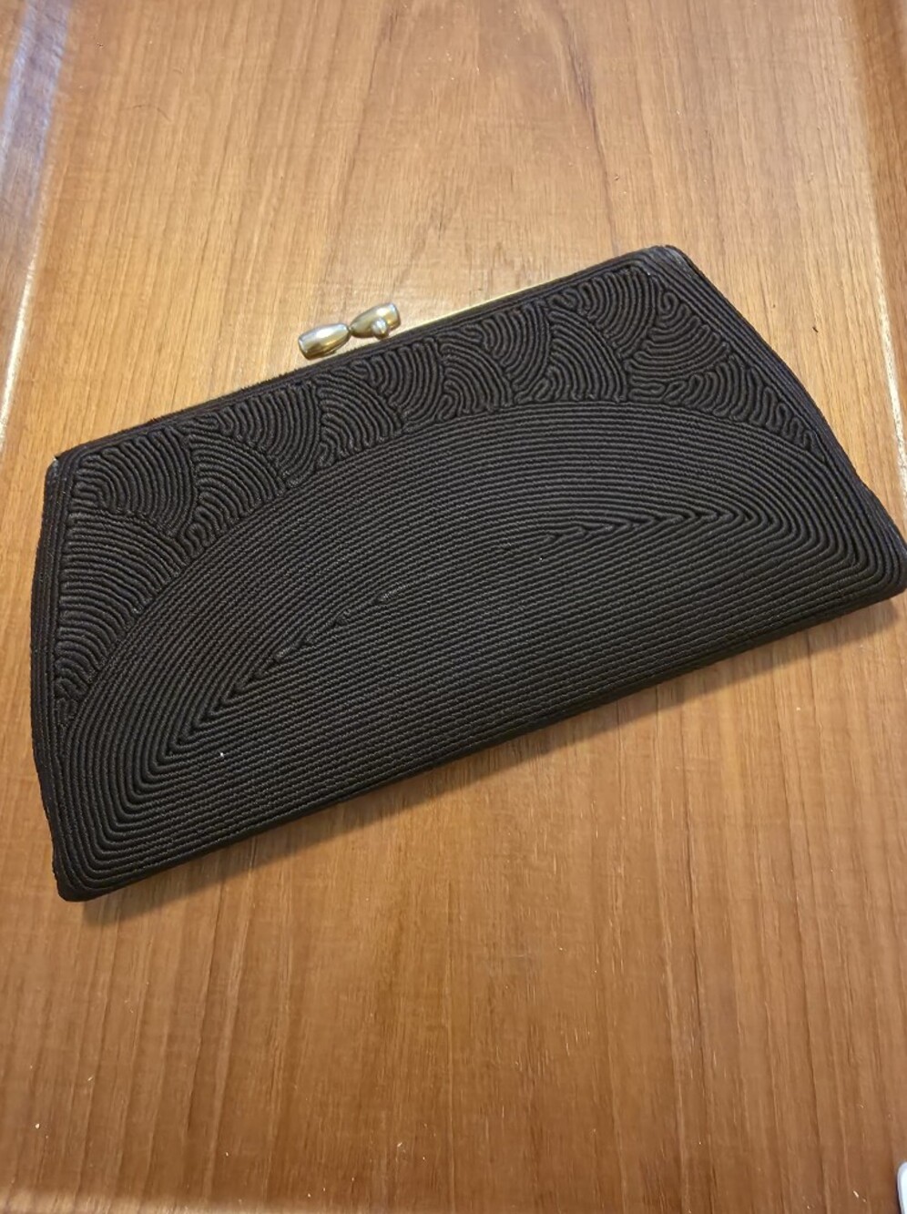 Vintage 1950s Chocolate Evening  Clutch Purse, Corde Bag, Mid Century Fashion